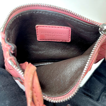 BOTTEGA VENETA Pink Intrecciato Weave Leather Coin Purse