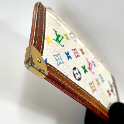 LOUIS VUITTON White Multicolor Monogram Coin Purse