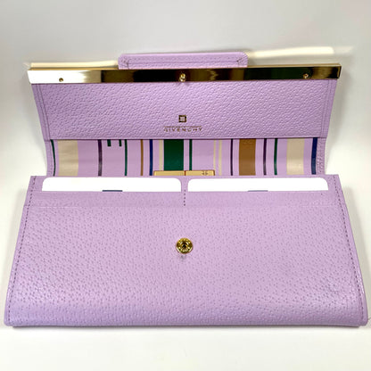 GIVENCHY Lavender Leather Long Wallet