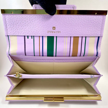 GIVENCHY Lavender Leather Long Wallet