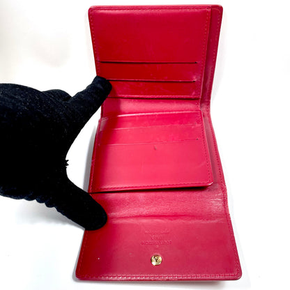 LOUIS VUITTON Red Monogram Vernis Leather Compact Wallet
