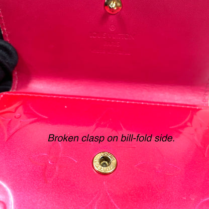 LOUIS VUITTON Hot Pink Monogram Vernis Leather Compact Wallet