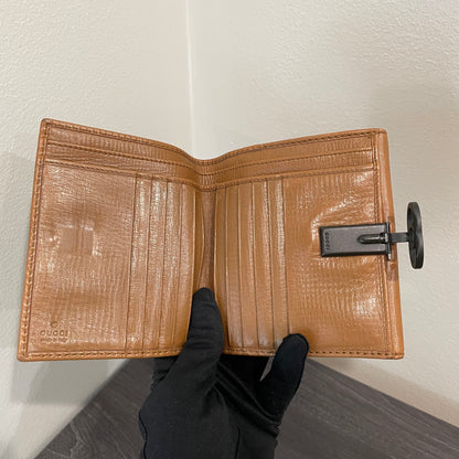 GUCCI GG Brown Leather Bi-fold Wallet