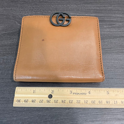 GUCCI GG Brown Leather Bi-fold Wallet
