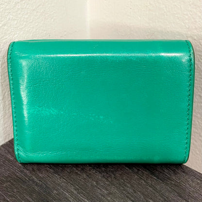 BALENCIAGA Sea Green Mini Leather Wallet