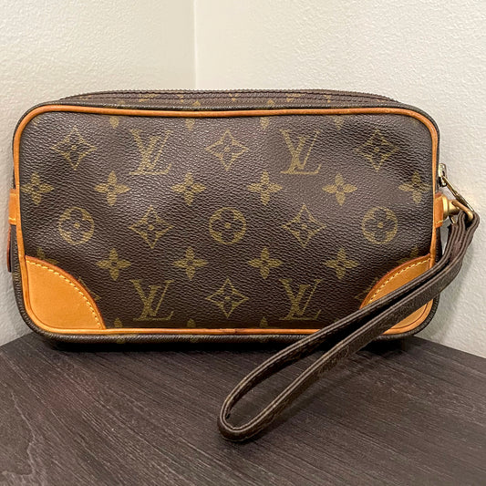 SOLD! Louis Vuitton Monogram Marly Dragonne PM Clutch