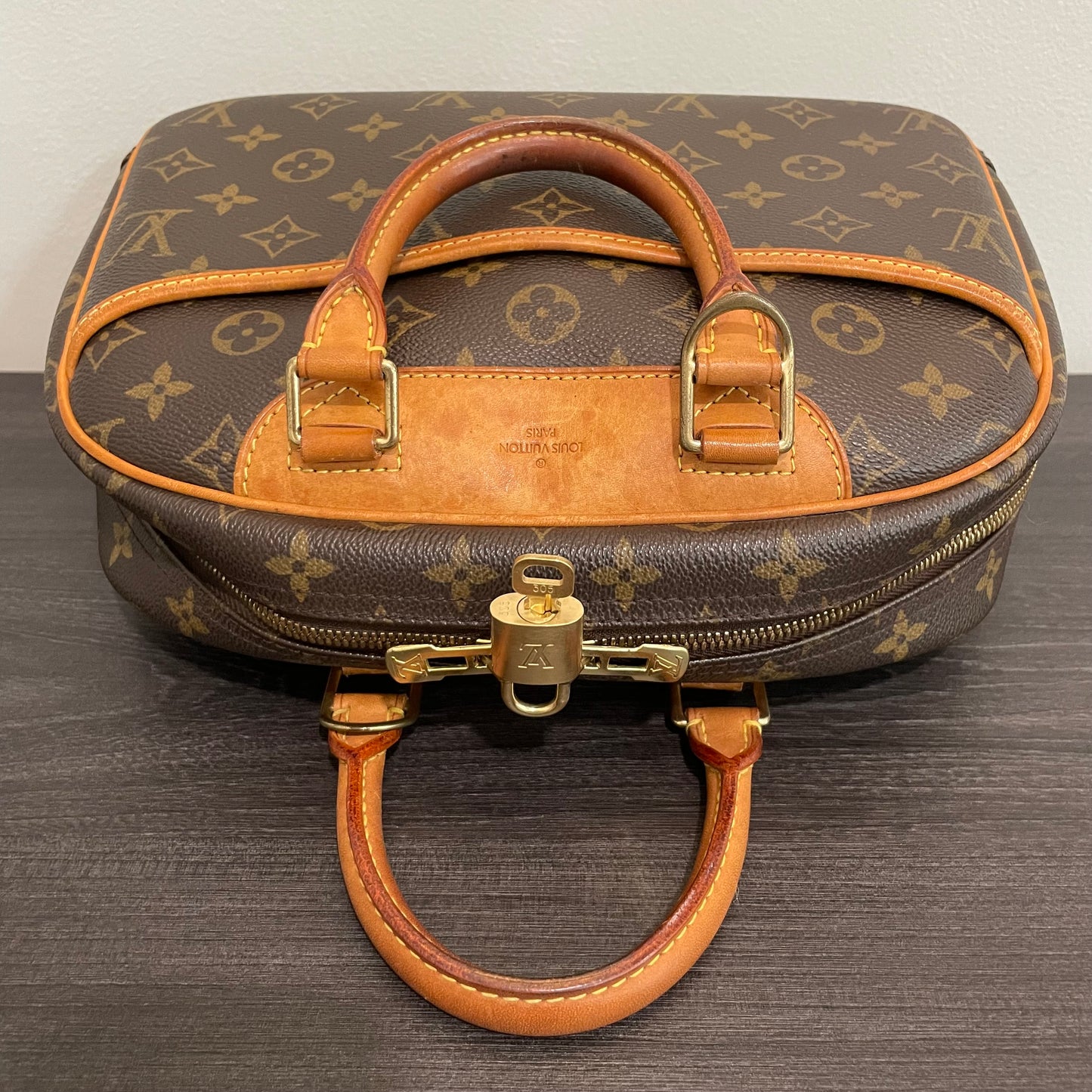 SOLD! Louis Vuitton Monogram Deauville Petit with Lock & Key