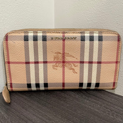 BURBERRY Check Zippy Wallet