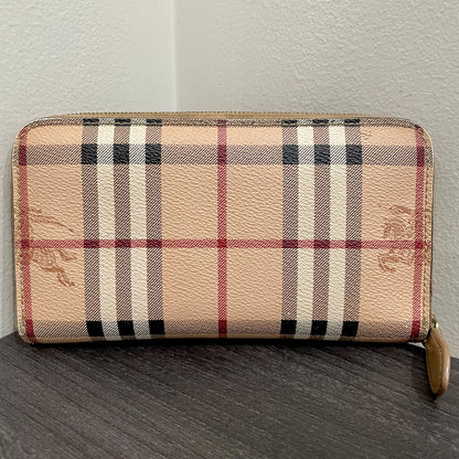BURBERRY Check Zippy Wallet