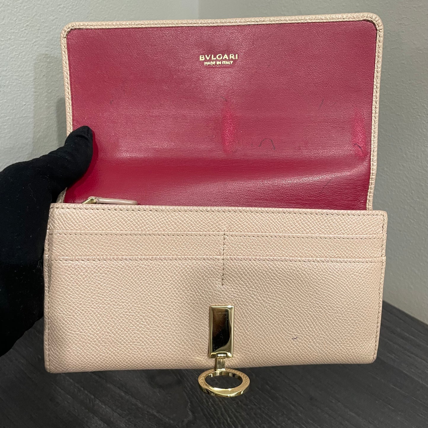 #151 BVLGARI Leather Long Wallet