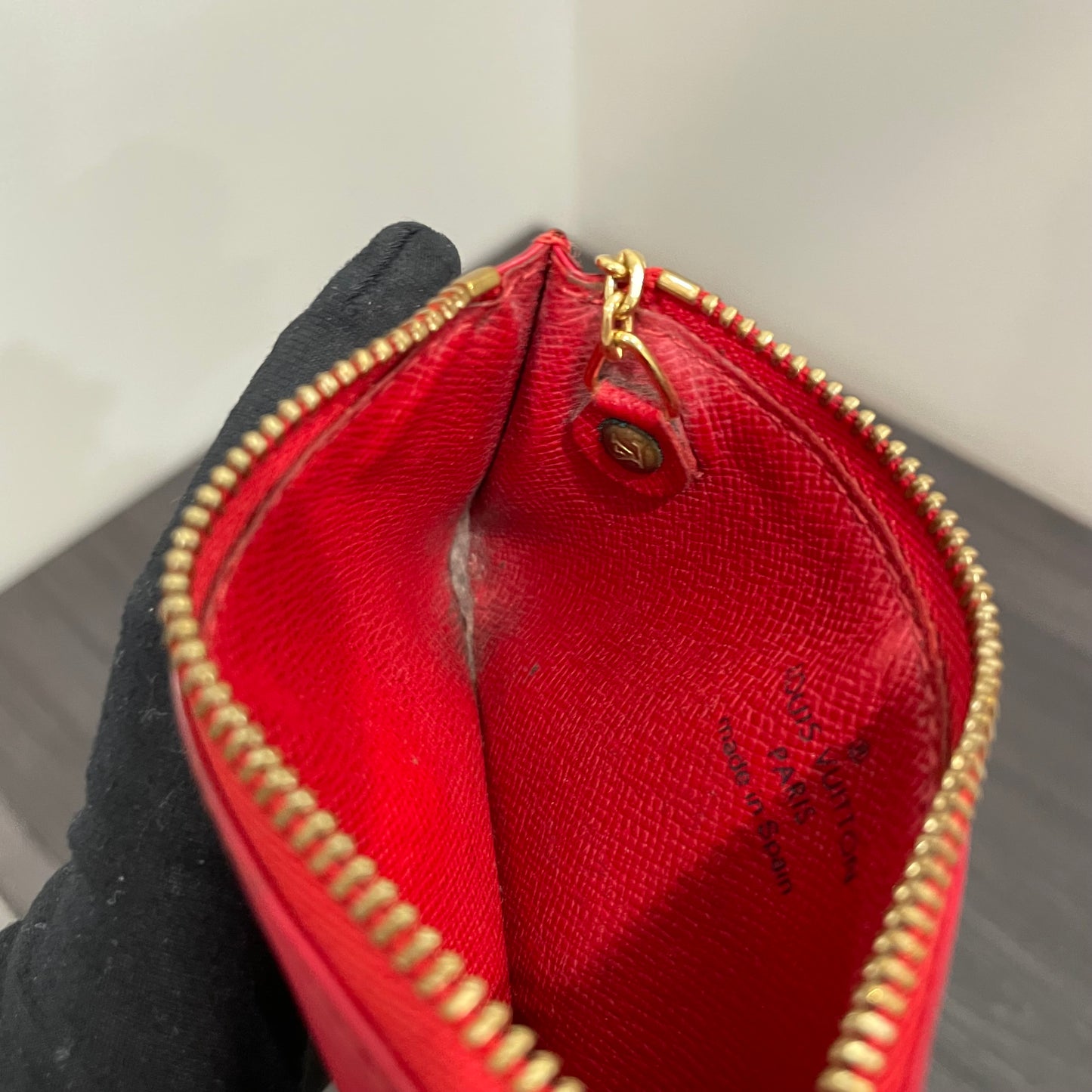 #105 LOUIS VUITTON Red Epi Coin Purse