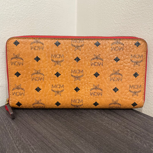 #115 MCM Leather Zippy Wallet