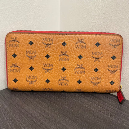 #115 MCM Leather Zippy Wallet