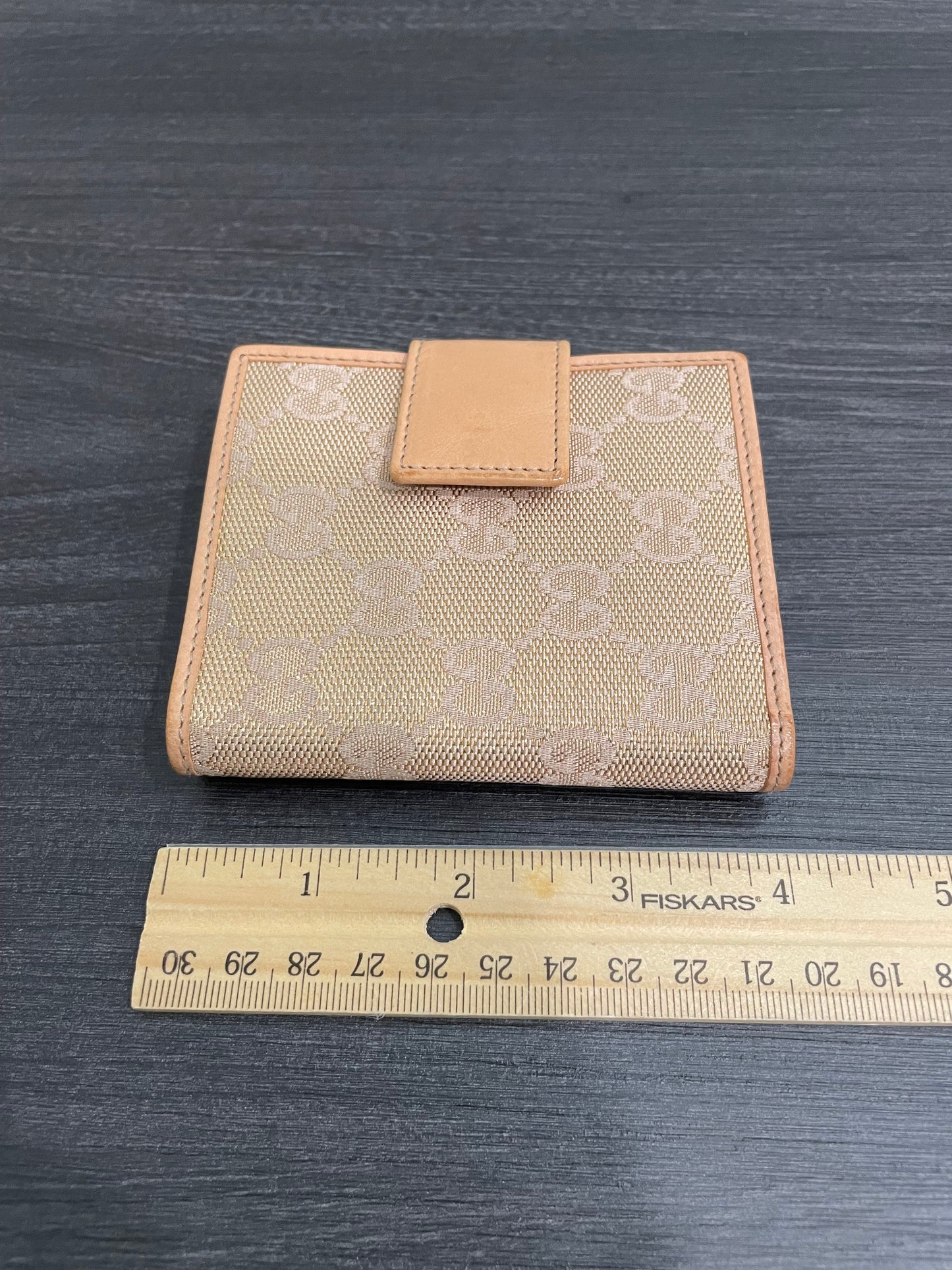 #119 GUCCI GG Canvas Compact Wallet