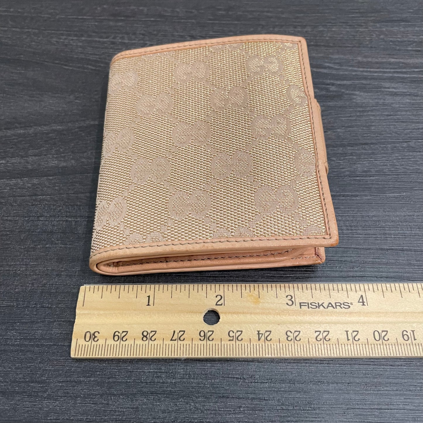 #119 GUCCI GG Canvas Compact Wallet