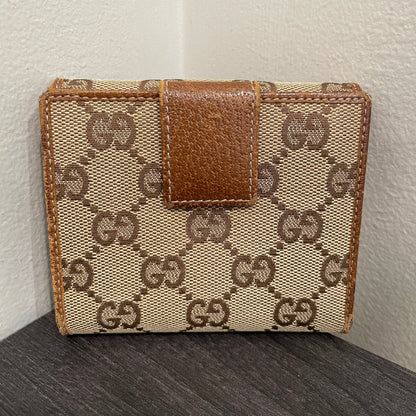 #120 GUCCI GG Canvas Compact Wallet