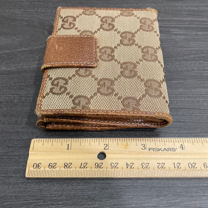 #120 GUCCI GG Canvas Compact Wallet