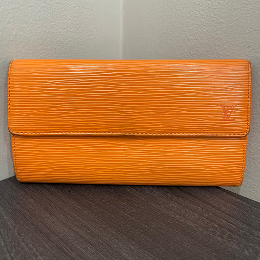 #125 LOUIS VUITTON Orange Epi Leather Long Wallet