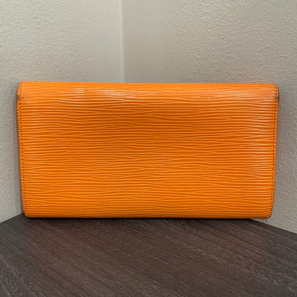 #125 LOUIS VUITTON Orange Epi Leather Long Wallet