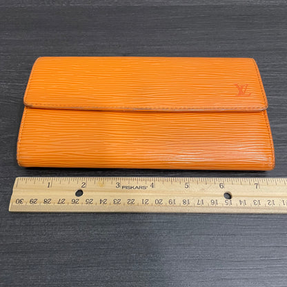 #125 LOUIS VUITTON Orange Epi Leather Long Wallet