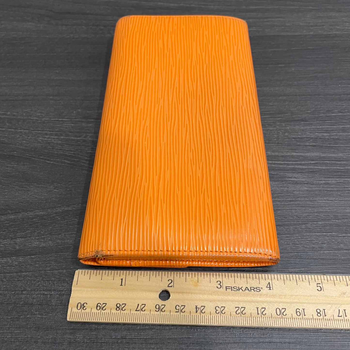 #125 LOUIS VUITTON Orange Epi Leather Long Wallet