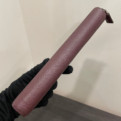 #128 PRADA Plum Leather Zippy Wallet