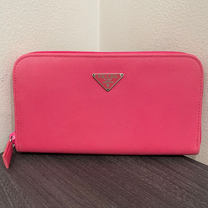 #129 PRADA Pink Nylon Zippy Wallet