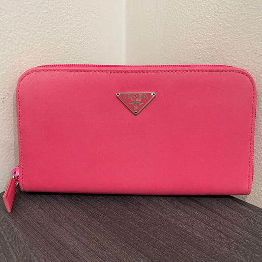 #129 PRADA Pink Nylon Zippy Wallet