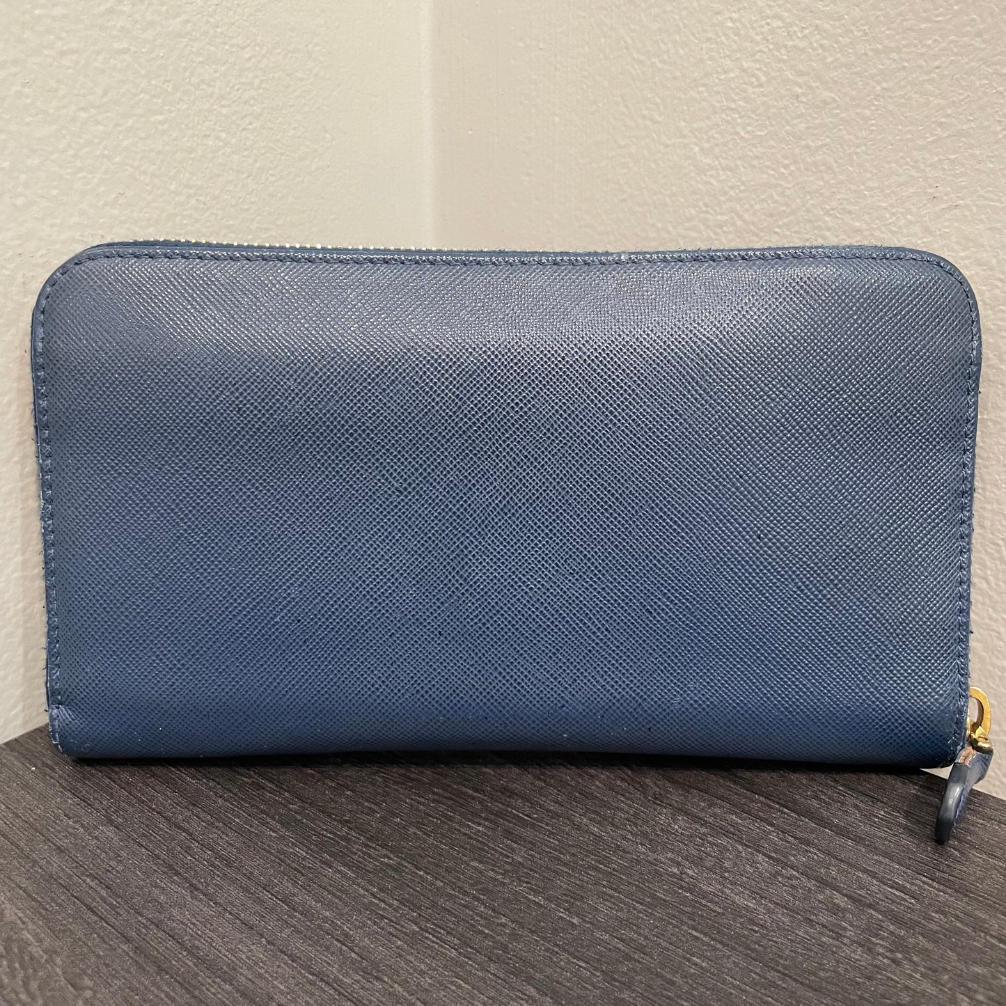 #131 PRADA Blue Leather Zippy Wallet