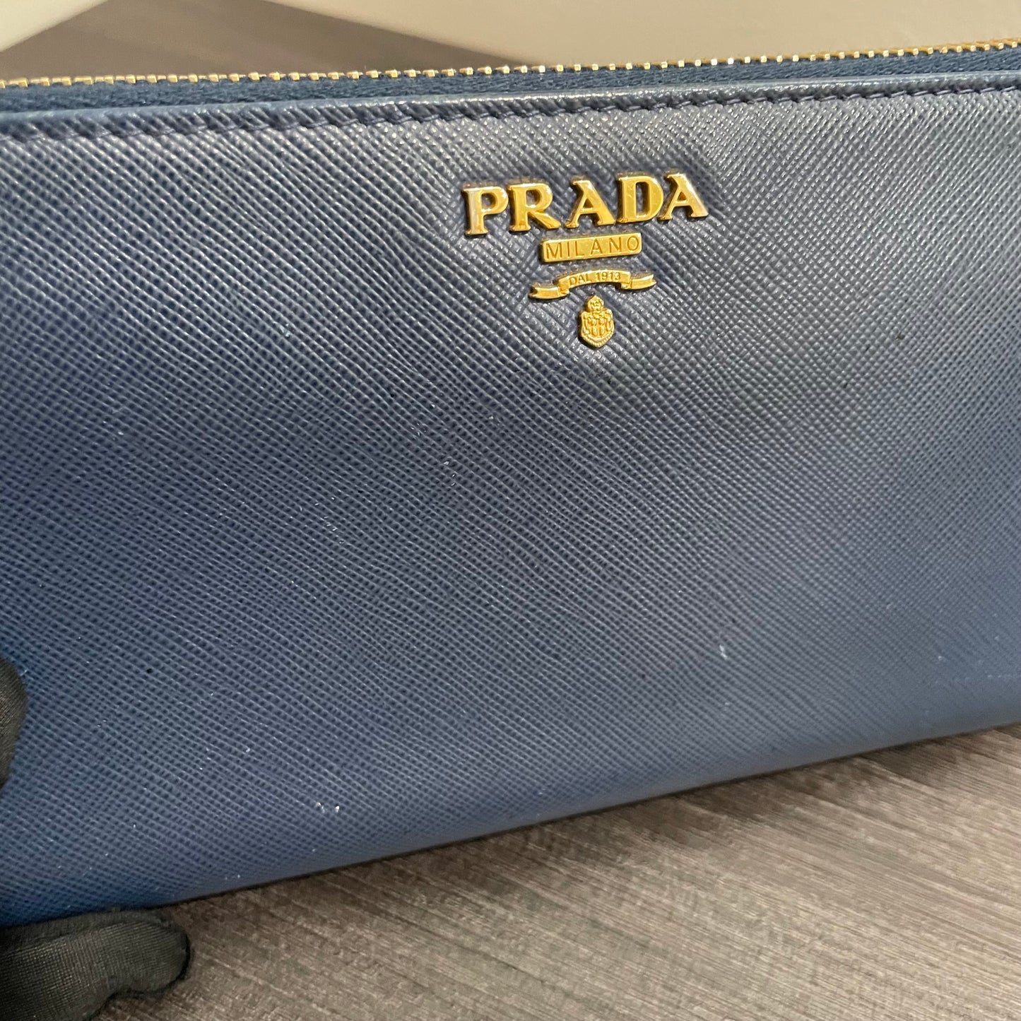 #131 PRADA Blue Leather Zippy Wallet
