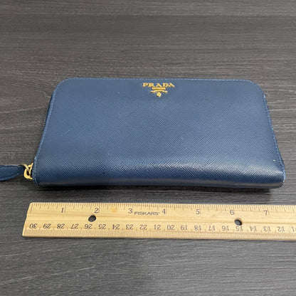 #131 PRADA Blue Leather Zippy Wallet