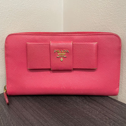 #132 PRADA Pink Leather Zippy Wallet