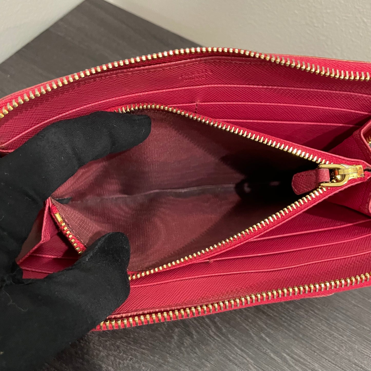 #132 PRADA Pink Leather Zippy Wallet