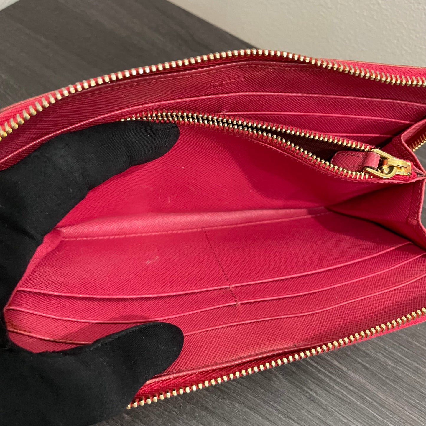 #132 PRADA Pink Leather Zippy Wallet