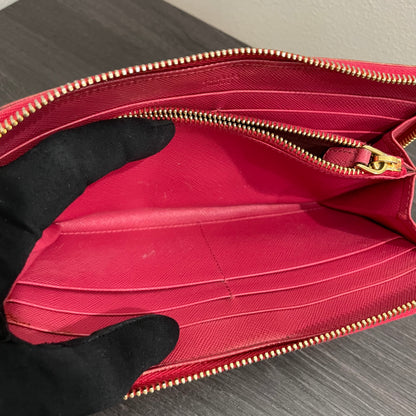 #132 PRADA Pink Leather Zippy Wallet