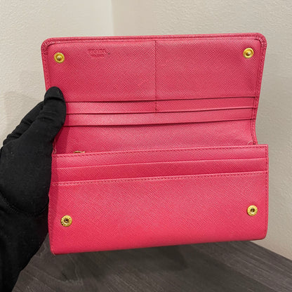 #133 PRADA Pink Bow Leather Wallet