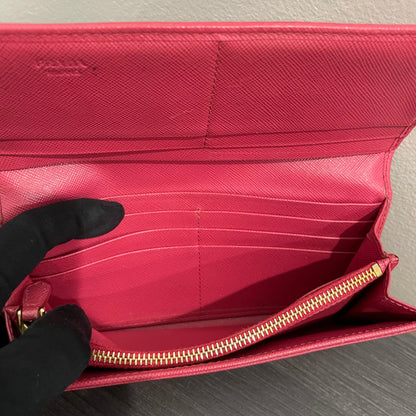 #133 PRADA Pink Bow Leather Wallet