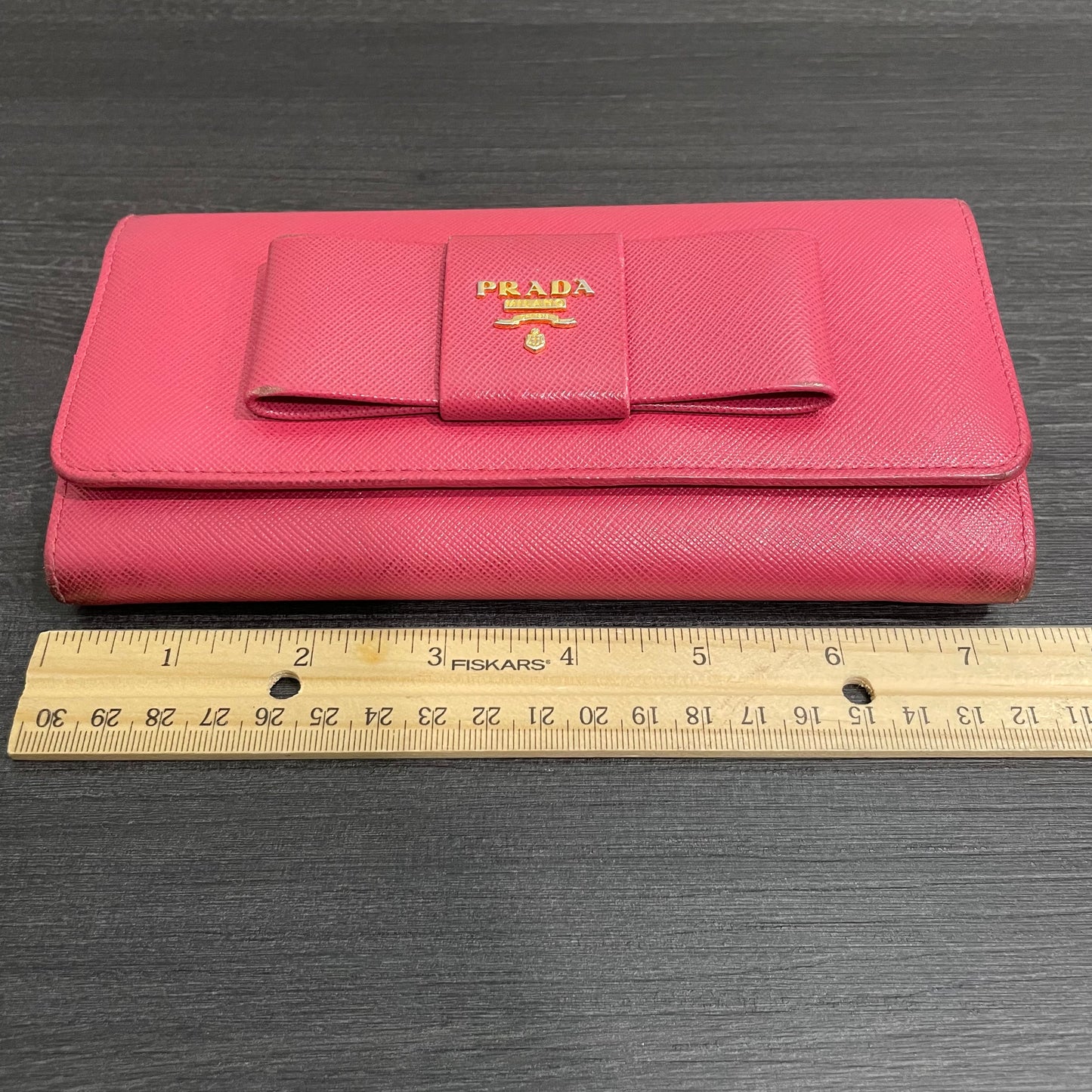 #133 PRADA Pink Bow Leather Wallet