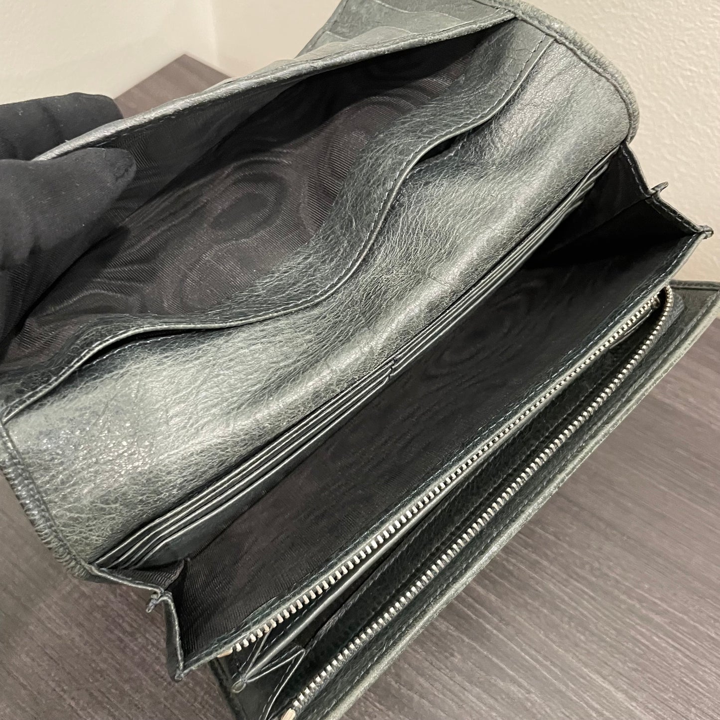#138 BALENCIAGA Slate Black Leather Wallet