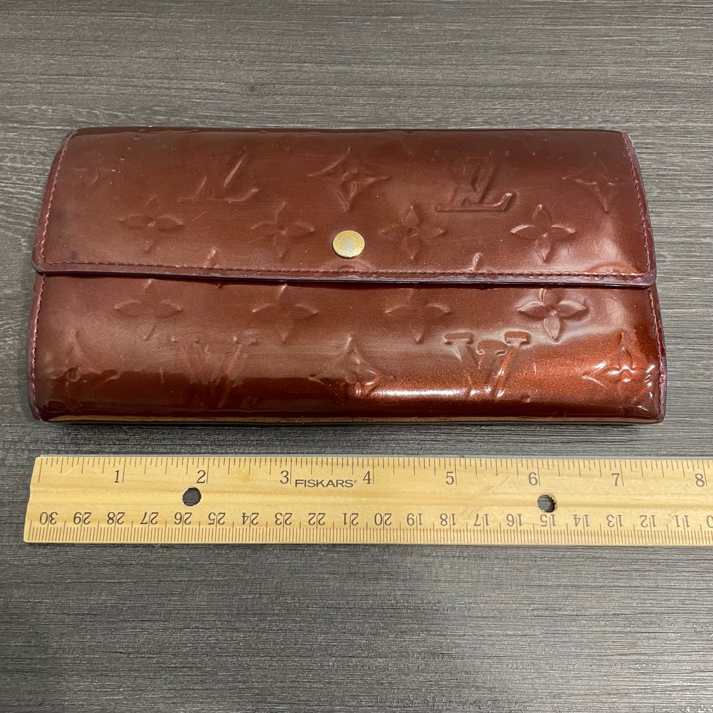 #143 LOUIS VUITTON Monogram Vernis Long Wallet