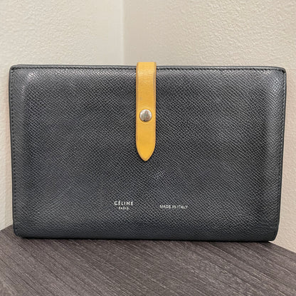 #146 CELINE Black Large Leather Wallet