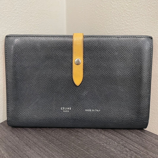 #146 CELINE Black Large Leather Wallet