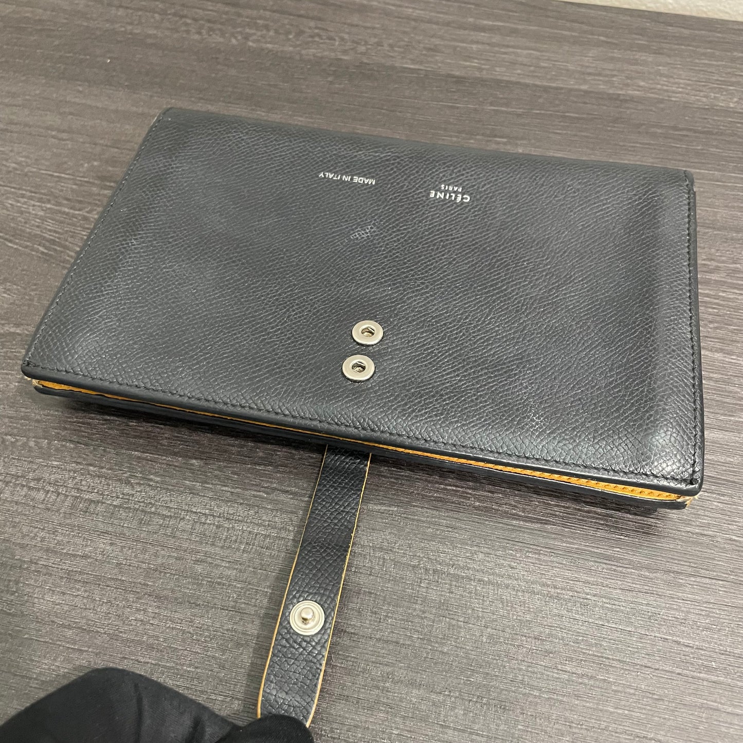 #146 CELINE Black Large Leather Wallet