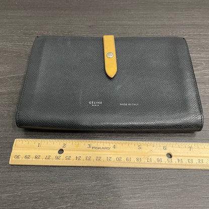 #146 CELINE Black Large Leather Wallet