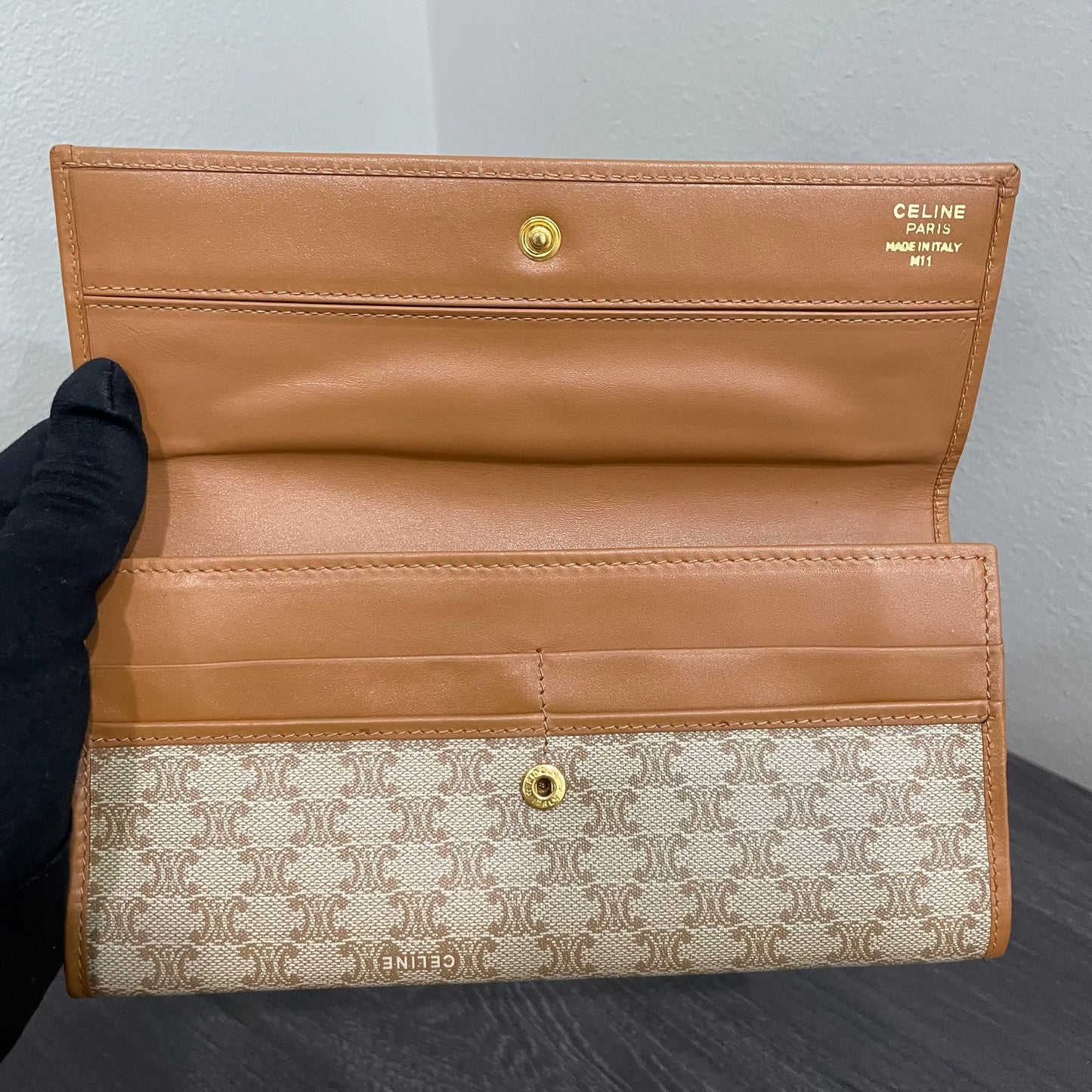 #149 CELINE Brown Long Wallet
