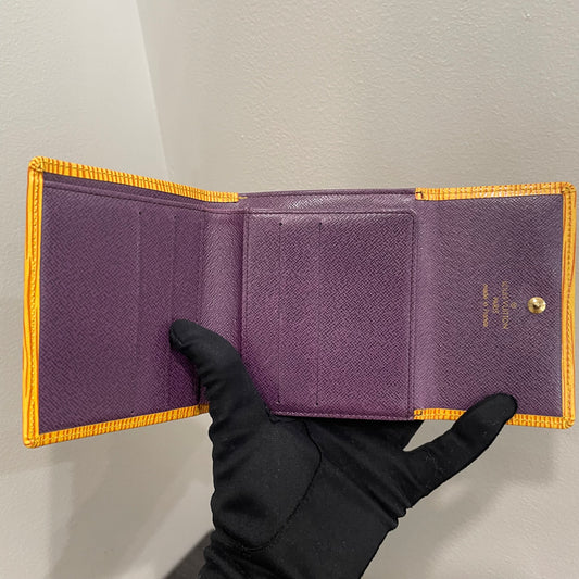 #156 LOUIS VUITTON Yellow Epi Leather Compact Wallet