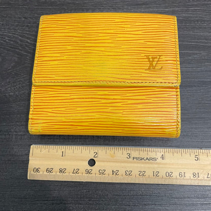 #156 LOUIS VUITTON Yellow Epi Leather Compact Wallet
