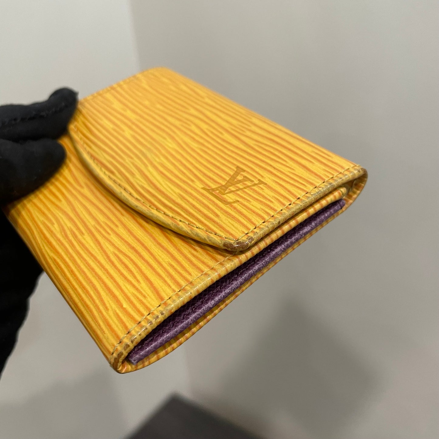 #160 LOUIS VUITTON Yellow Epi Leather Coin Purse