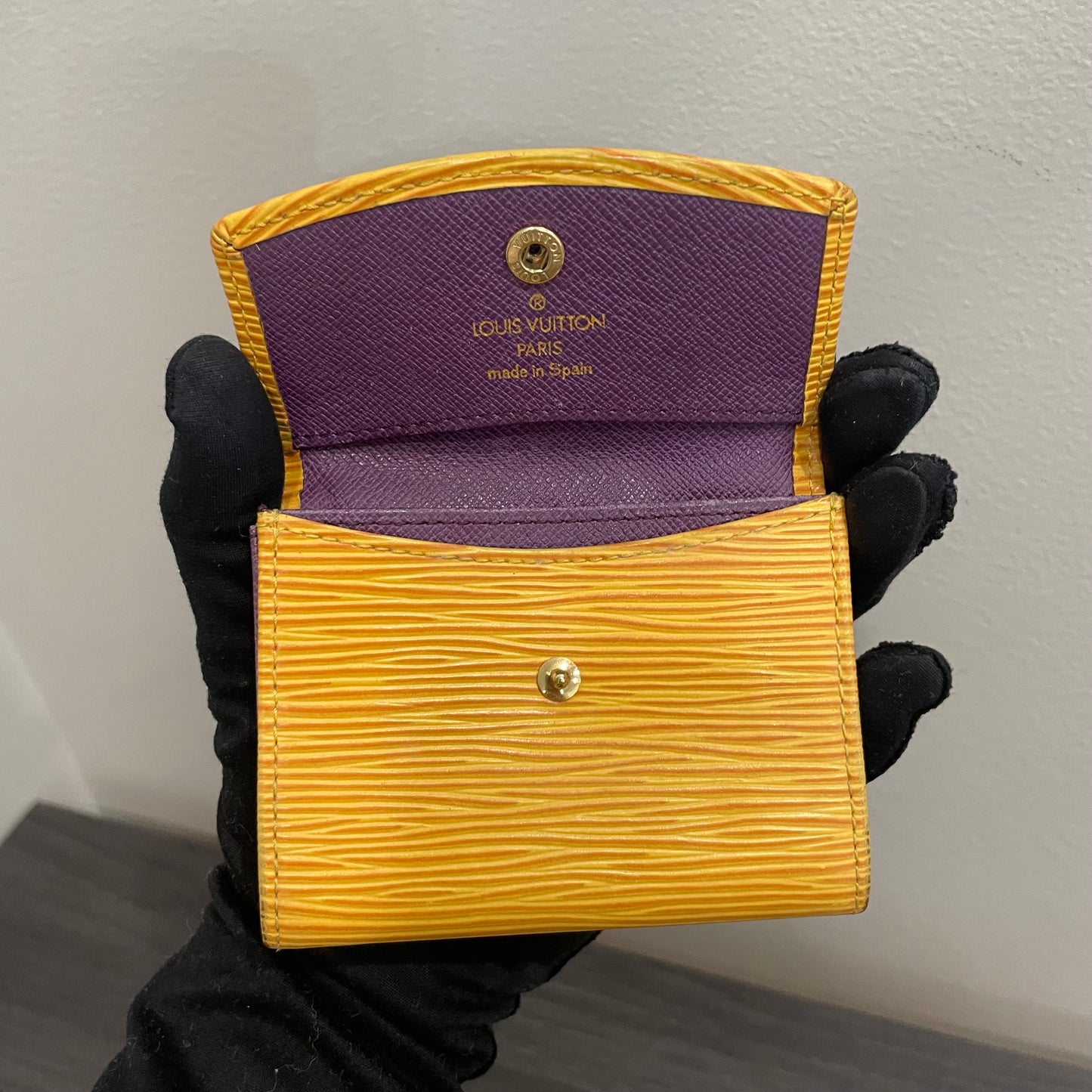 #160 LOUIS VUITTON Yellow Epi Leather Coin Purse