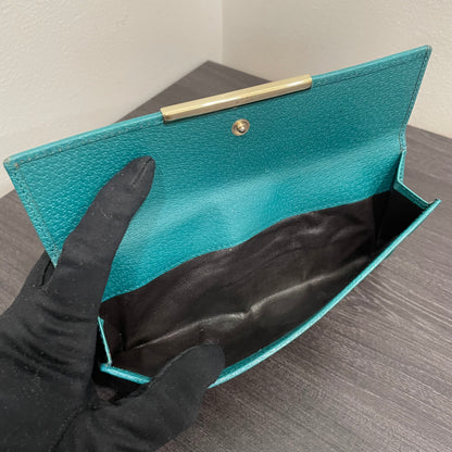 #166 GUCCI Blue GG Canvas Long Wallet